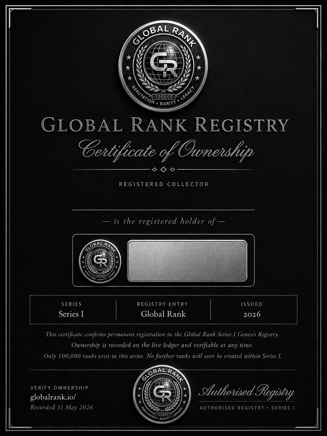 Elite certificate sample